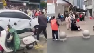 Brutal! Pengendara Mobil SUV Ini Tabrak Anak SD dan Orang Tua di China