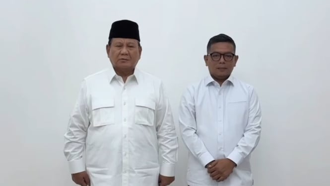 Ketua Umum Partai Gerindra Prabowo Subianto dan cagub Banten nomor urut 02, Andra Soni (sumber: tangkapan layar video)