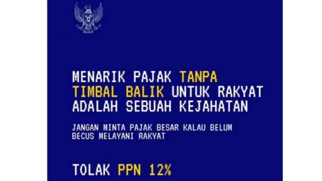 Viral Logo Garuda Berlatar Biru Kembali Bergema, Suarakan Tolak Kenaikan PPN 12%