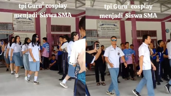 Viral Pengajar Cosplay Jadi Murid di Hari Guru Nasional