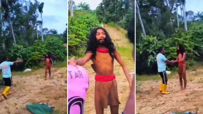 Viral video suku Togutil keluar hutan