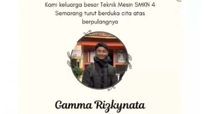 Gamma Rizkynata Oktafani, siswa SMK yang tewas usai ditembak polisi