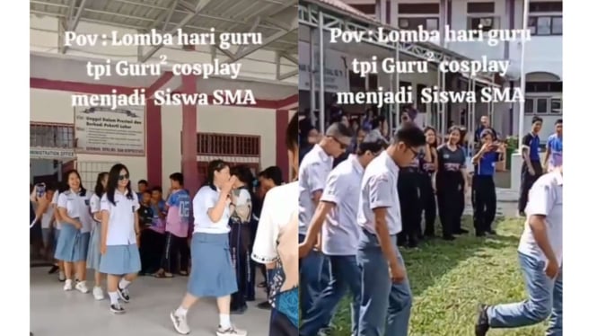 Momen Unik Hari Guru, Para Guru Cosplay jadi Siswa SMA Bikin Heboh.