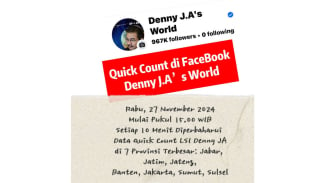 Facebook Denny JA Siarkan Live Quick Count Pilkada 7 Provinsi