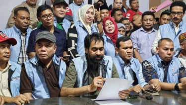 Kubu pasangan Muzakir Manaf - Fadhlullah jumpa pers menyampaikan hasil hitung cepat internal. VIVA/Dani Randi