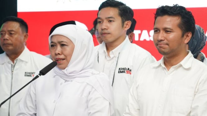 Pasangan calon Gubernur-Wagub Jatim Khofifah Indar Parawansa-Emil Dardak