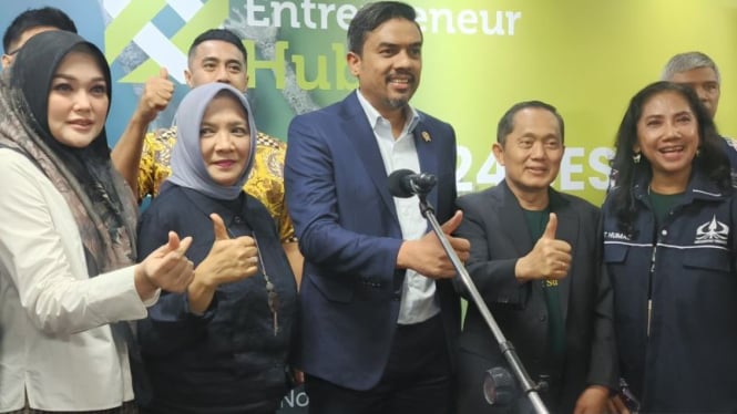 Menteri UMKM Maman Abdurrahman usai acara Enterpreneur Hub di Jakarta