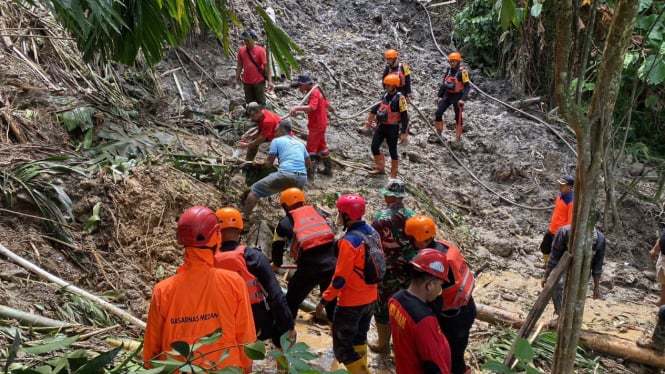 Bencana longsor di Sibolangit, Kabupaten Deliserdang.(istimewa/VIVA)