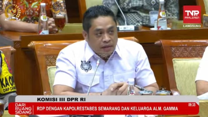 Kasubdit 3 Jatanras Polda Jawa Tengah, AKBP Helmy Tamaela dalam RDP dengan Komisi III DPR RI, Selasa, 3 Desember 2024