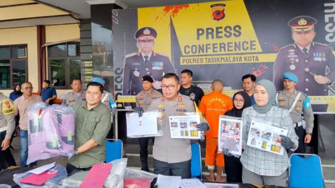 Polres Tasikmalaya merilis pelaku pembunuhan janda asal Sleman  