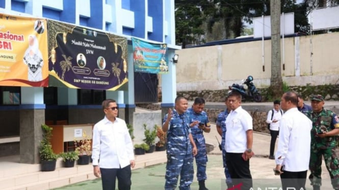 Jajaran Lanud Husein Sastranegara dan tim BGN tinjau dapur makan bergizi gratis