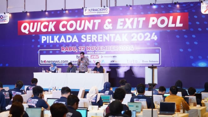 Quick count dan exit poll Pilkada serentak 2024 yang dilakukan Poltracking