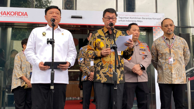 Budi Gunawan, Nawawi Pomolango, Jenderal Listyo Sigit Prabowo di Hakordia 2024