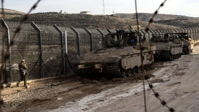 VIVA Militer: Tank Merkava Mark IV militer Israel di Dataran Tinggi Golan