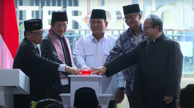 Presiden RI Prabowo Subianto meresmikan terowongan Istiqlal-Katedral.