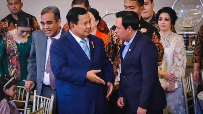 Presiden Prabowo Subianto dan Ketua DPD RI Sultan B Najamuddin.