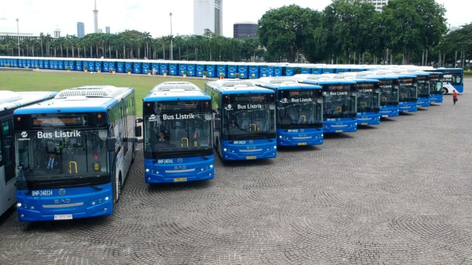 Bus listrik PT Sinar Armada Globalindo (SAG) dengan PT Bianglala Metropolitan