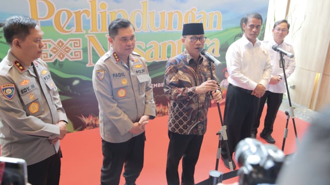 Mendes PDT Yandri Susanto di acara Rapat Kerja Teknis program ketahanan pangan Polri di Cianjur, Jawa Barat