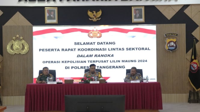 Rapat koordinasi pengamanan natal dan tahun baru dalam operasi lilin 2024 di wilayah hukum Polresta Tangerang.