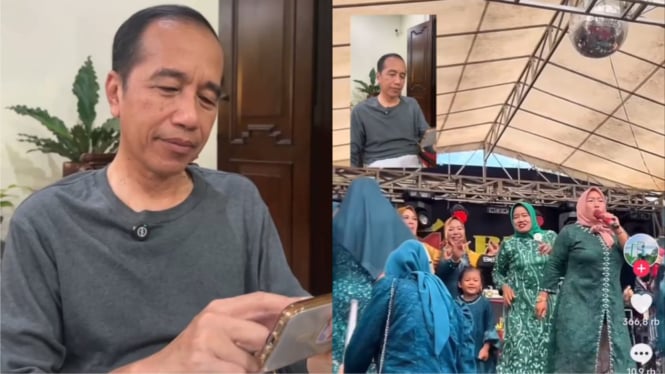 Video Emak-emak Viral Nyanyi 'Waktu Ku Kecil' Sudah Sampai Pak Jokowi