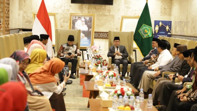 Menteri Agama Nasaruddin Umar bertemu dengan para tokoh agama di Masjid Istiqlal