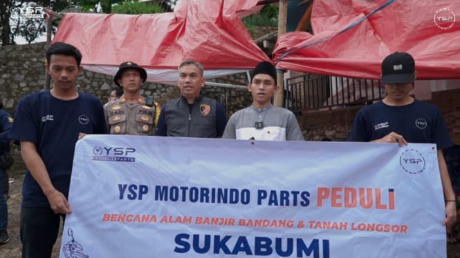 PT YSP Motorindo Parts menyerahkan bantuan untuk korban bencana di Sukabumi