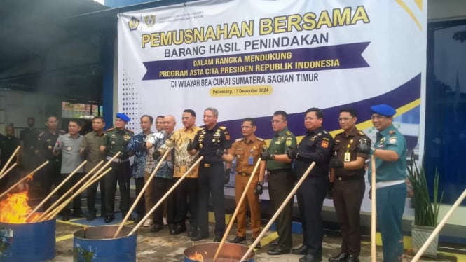 Kanwil Bea Cukai Sumbagtim gelar pemusnahan barang hasil penindakan