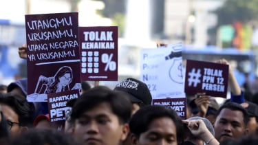 Aksi demo mahasiswa. (Foto ilustrasi).