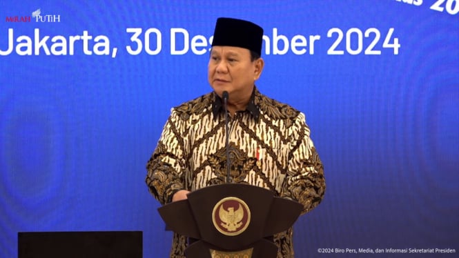 Presiden RI Prabowo Subianto saat menghadiri Musyawarah Perencanaan Pembangunan Nasional (Musrenbangnas) dalam rangka pelaksanaan RPJMN 2025-2029 di Gedung Bappenas, Jakarta Pusat, Senin, 30 Desember 2024.