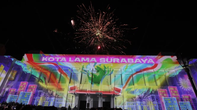 Suasana Kota Lama Surabaya, salah satu titik perayaan tahun baru di Kota Pahlawan. (Foto: Humas Pemkot Surabaya)