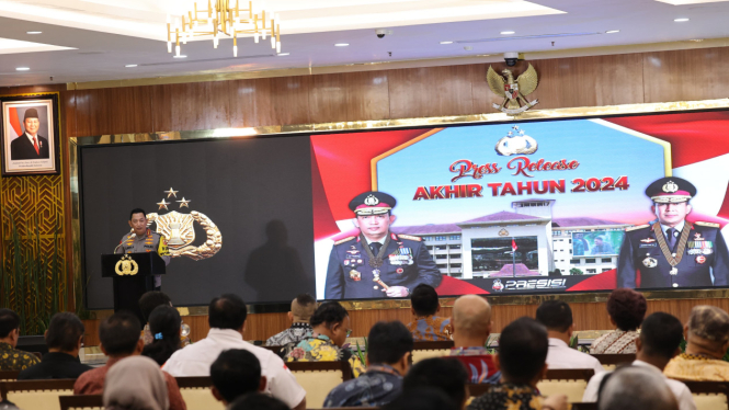 Mabes Polri menggelar rilis akhir tahun 2024