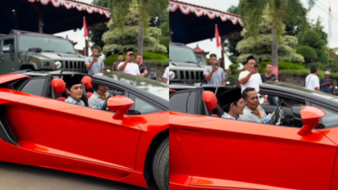 Gus Iqdam mengendarai mobil mewah Lamborghini 