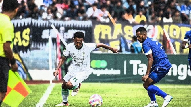 Laga PSPS Kontra PSMS Medan, di Stadion Kaharuddin Nasution, Riau.(dok PSMS)