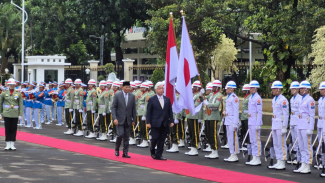 Menhan Sjafrie Terima Kunjungan Kehormatan Menteri Pertahanan Jepang Nakatani Gen