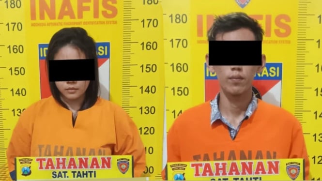 Pasutri pelaku live konten pornografi. (Dok Humas Polres Malang)