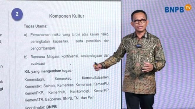 Kepala Pusat Data, Informasi dan Komunikasi Kebencanaan, Badan Nasional Penanggulangan Bencana (BNPB), Abdul Muhari (Doc: Zoom Meeting/Natania Longdong)