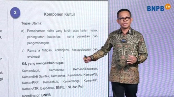 Kepala Pusat Data, Informasi dan Komunikasi Kebencanaan, Badan Nasional Penanggulangan Bencana (BNPB), Abdul Muhari (Doc: Zoom Meeting/Natania Longdong)