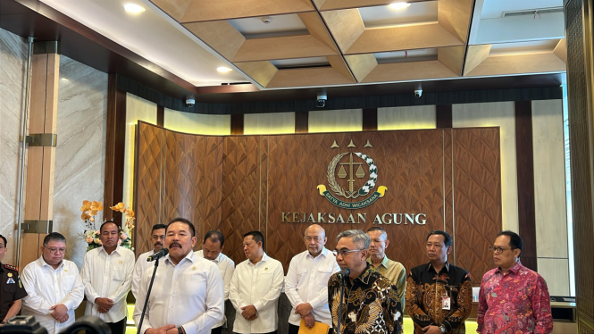 Jaksa Agung Sanitiar Burhanudin menerima kunjungan Ketua KPK Setyo Budianto.