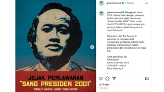  Pameran Seni Jejak Perlawanan “Sang Presiden 2001” Dibuka Mulai 9 Januari 2025