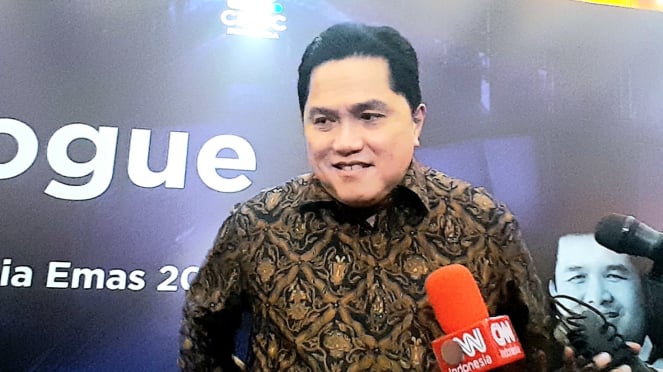 Menteri BUMN, Erick Thohir, saat ditemui di kawasan SCBD, Jakarta Selatan, Kamis, 9 Januari 2025