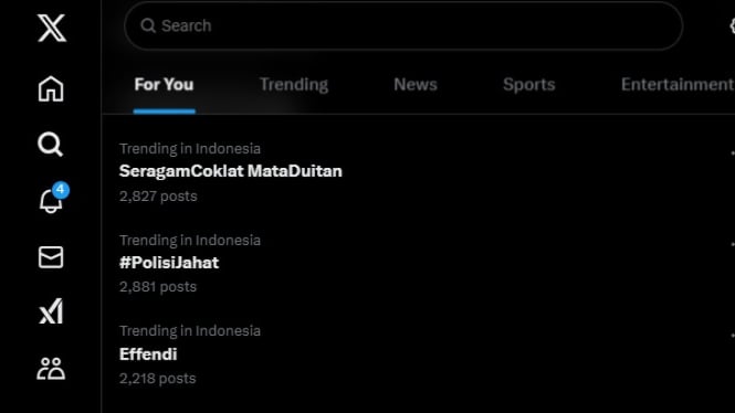 SeragamCoklatMataDuitan trending di X