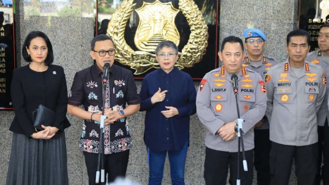 Kapolri Jenderal Listyo Sigit Prabowo dan Menteri P2MI Abdul Kadir Karding