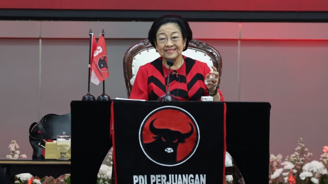 Ketua Umum PDI Perjuangan Megawati Soekarnoputri di HUT PDIP ke-52 tahun 