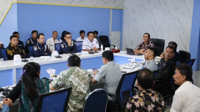 Rapat kordinasi persiapan mudik gratis Lebaran 2025, di Kantor Dishub Sumut.(dok Dishub Sumut)