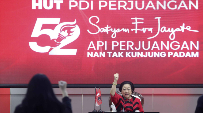 Megawati Soekarnoputri di HUT PDI Perjuangan ke-52