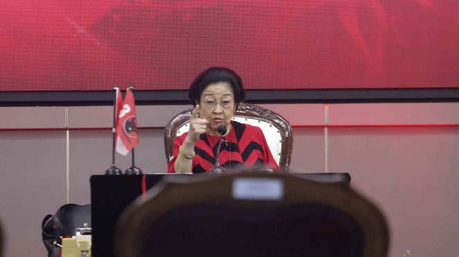 Megawati Soekarnoputri en el 52 aniversario de PDI Perjuangan