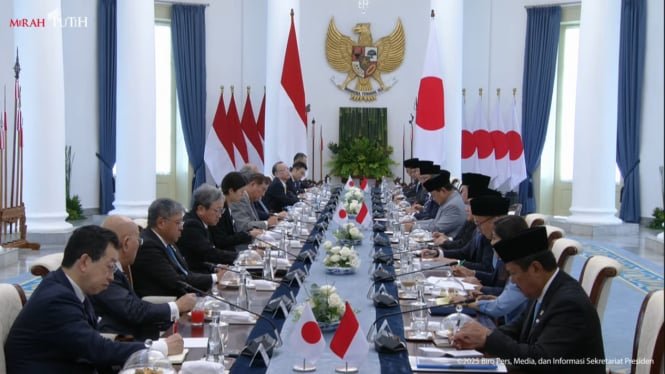 Presiden RI Prabowo Subianto dalam pertemuan bilateral dengan Perdana Menteri (PM) Jepang, Shigeru Ishiba di Istana Bogor, Jawa Barat, Sabtu, 11 Januari 2025 (sumber: YouTube Sekretariat Presiden)