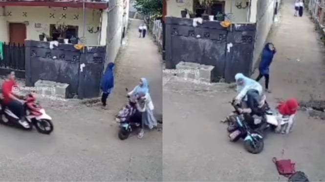 Viral Bocah Ini Bonceng 3 Naik Sepeda Listrik dan Keserempet Motor