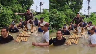 Aksi Pejabat PDAM Bangkalan saat Tinjau Lokasi Banjir Jadi Sorotan Warganet