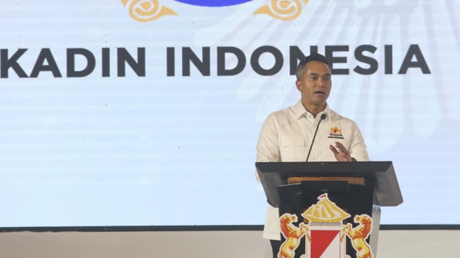 Ketua Umum Kadin Indonesia, Anindya Bakrie di Munas Konsolidasi Persatuan Kadin Indonesia.